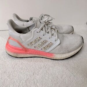 Women’s size 8.5 white and coral adidas ultra boost